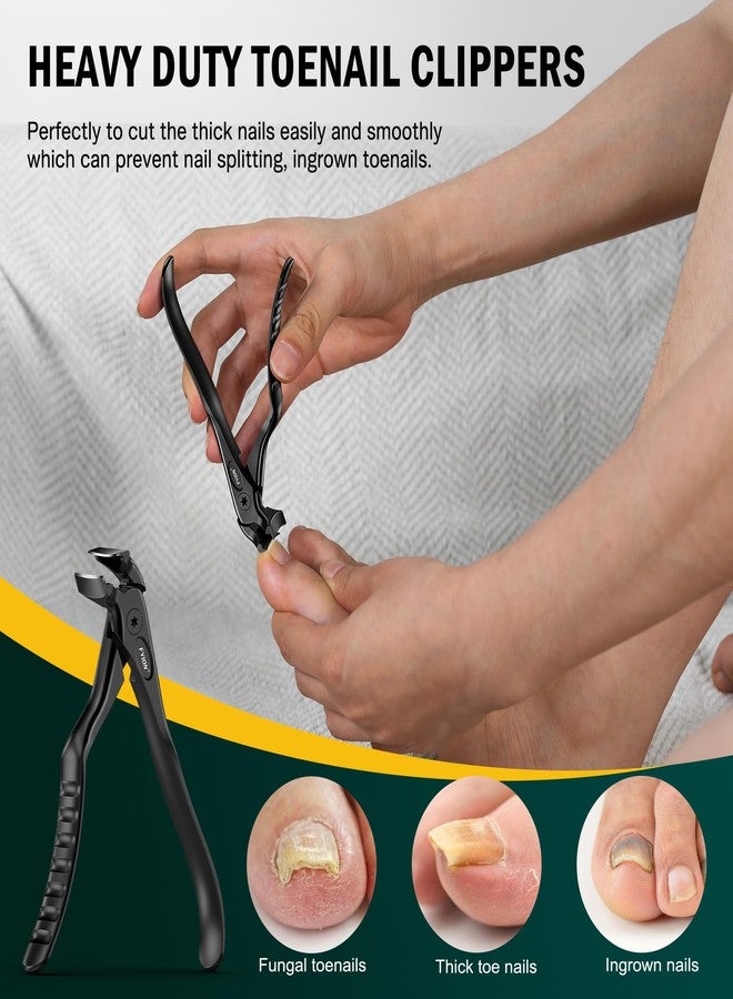 FVION Toenail Clippers for Seniors, Upgraded Long Handle Angled Head Toenail Clippers for Thick Toenails and Fingernails (Black) - Image 4